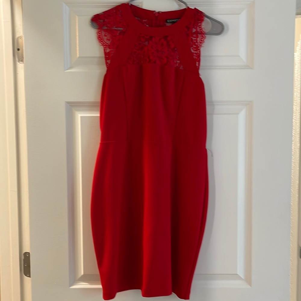Express red lace dress